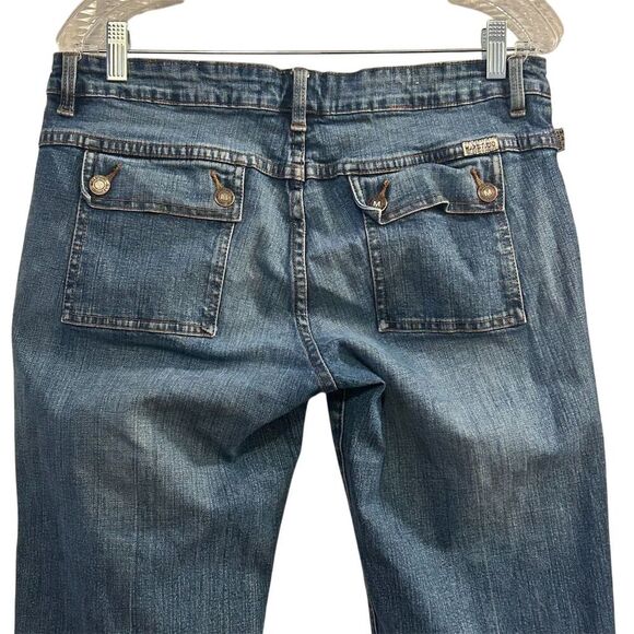 Max Studio Women's Ankle Jeans Size 12 Blue Dark Wash Cuffed Hem - Picture 11 of 15
